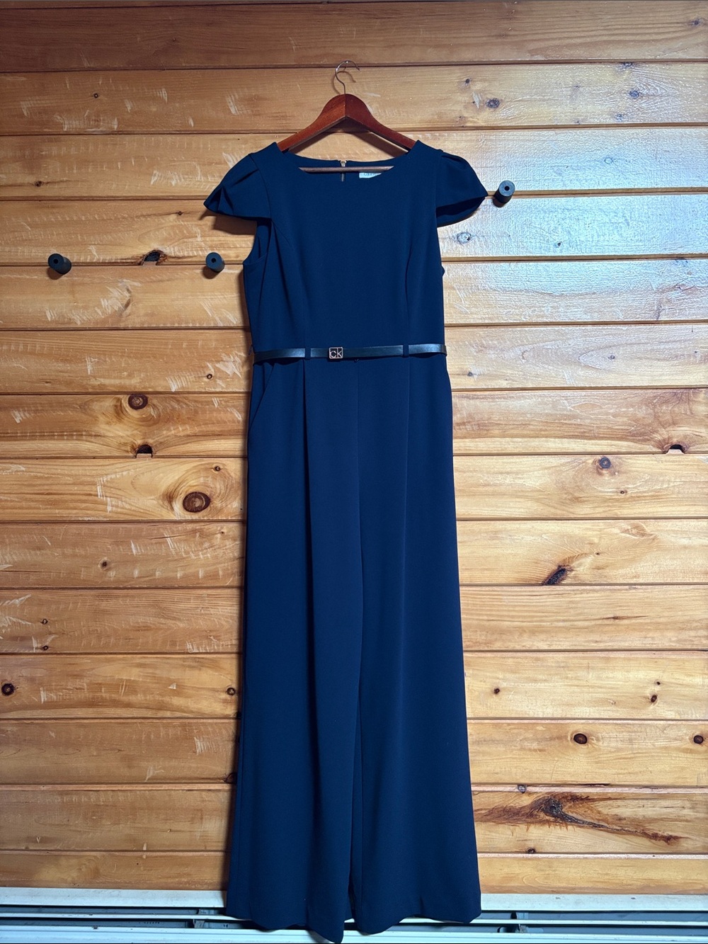 Calvin Klein Navy Blue jumpsuit with Belt Detail